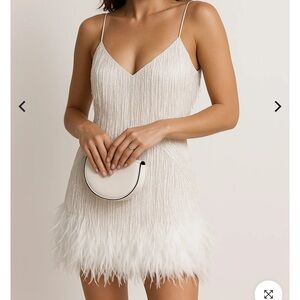 Elegant White Fringe Dress